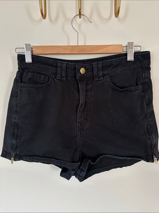 American Apparel Pants - Women's Black High-Rise Denim Shorts